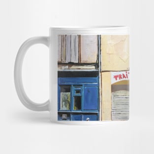 Blue shop, France, Summer Mug